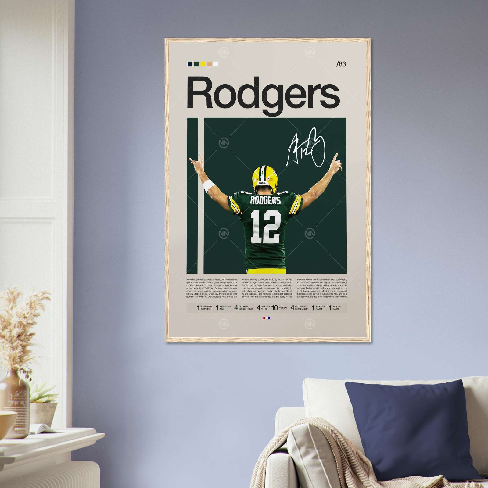 Aaron Rodgers Poster, Sports Poster, Football Poster, Full-Size Poster ...