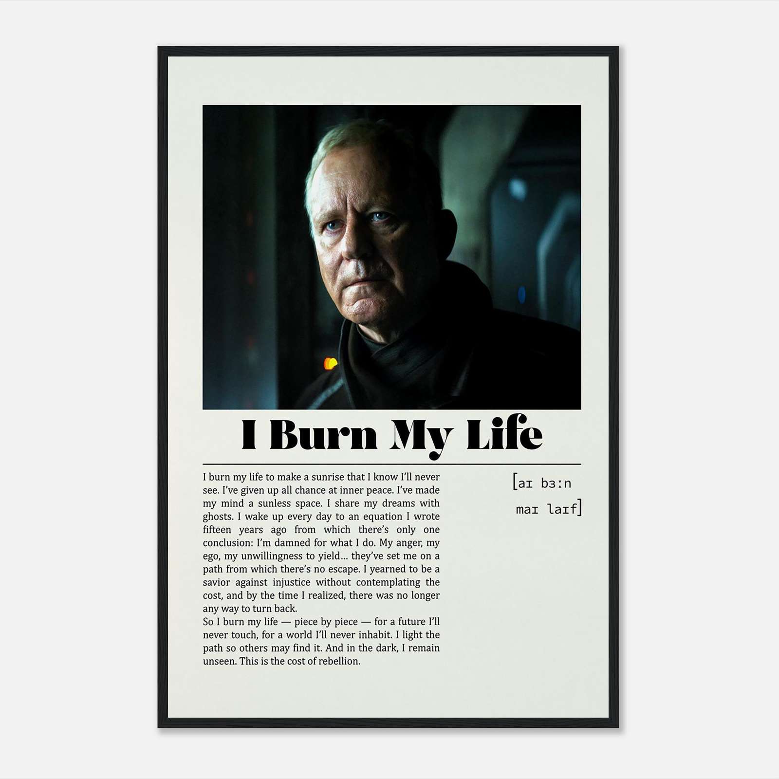 Andor Tv Series Poster, Star Wars Andor Poster, Luthen Rael, Minimalist ...