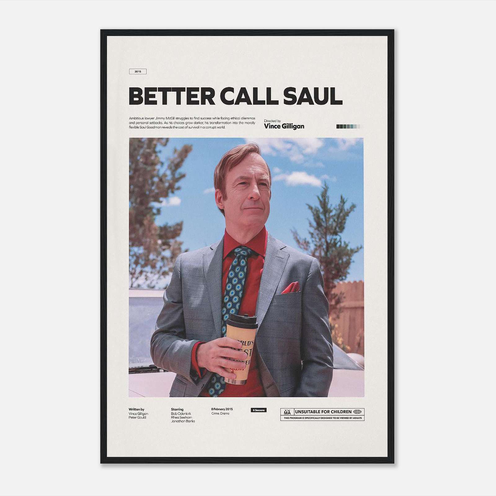 ONZS Better Call Saul Poster for Classic Film and Television Album Poster Teen Room Wall Decoration 20 x 30 cm Frame Style ONZS Better Call Saul Poster for Classic Film and Television Album Poster Teen Room Wall Decoration 20 x 30 cm Frame Style
