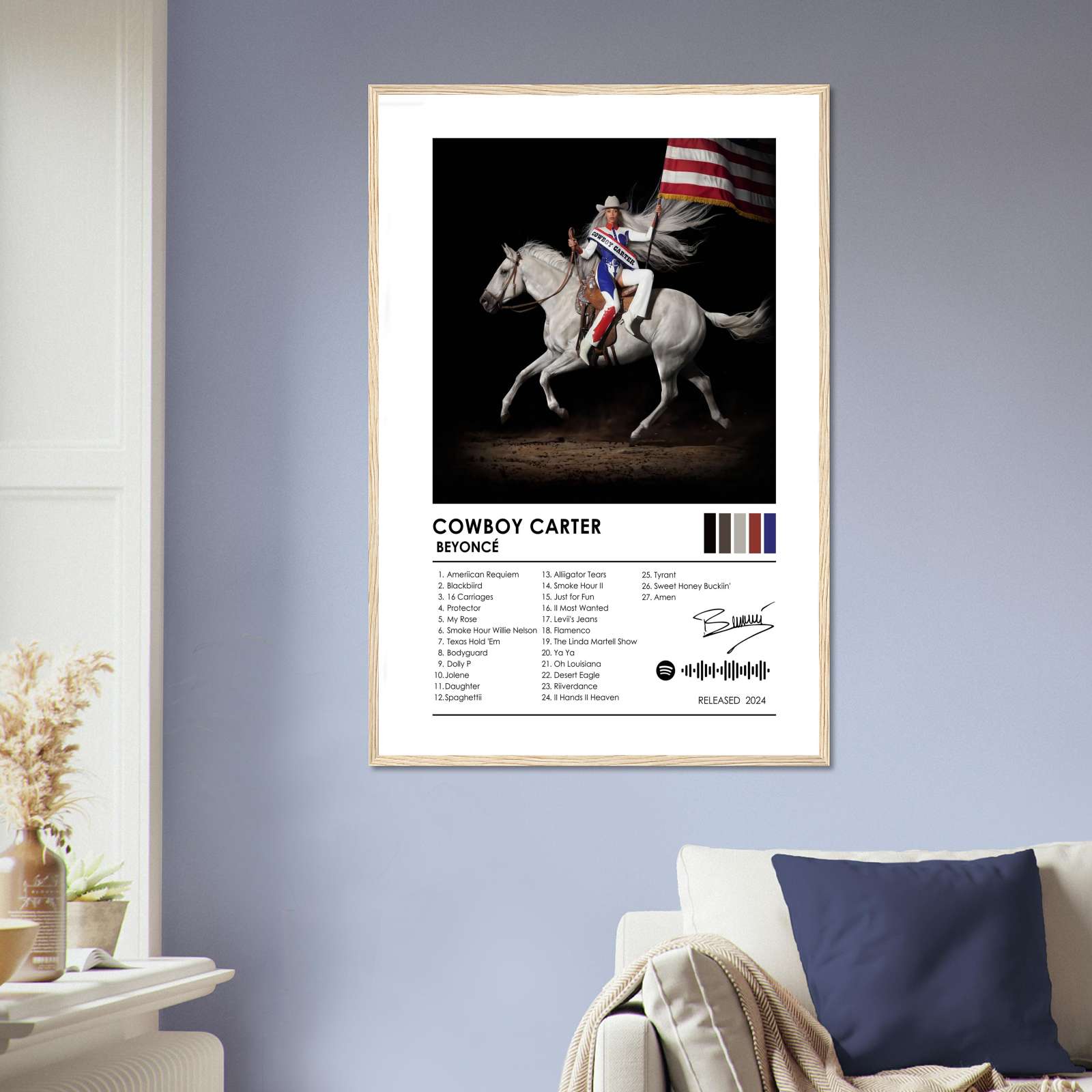 Beyonce Poster, Beyonce Cowboy Carter Poster, Minimalist Music Poster ...
