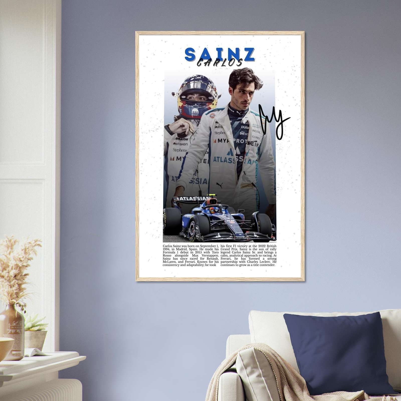 Carlos Sainz Poster, Formula 1 Poster, Sports Poster, Full-Size Poster ...