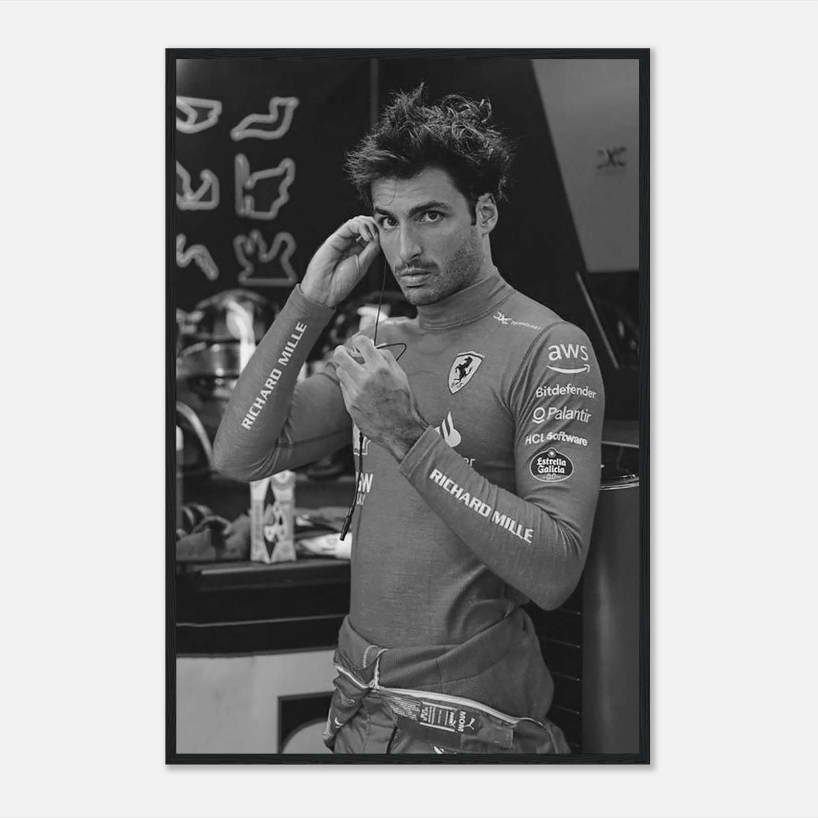 Carlos Sainz Poster, Formula 1 Poster, Vintage F1 Poster, Sports Poster ...