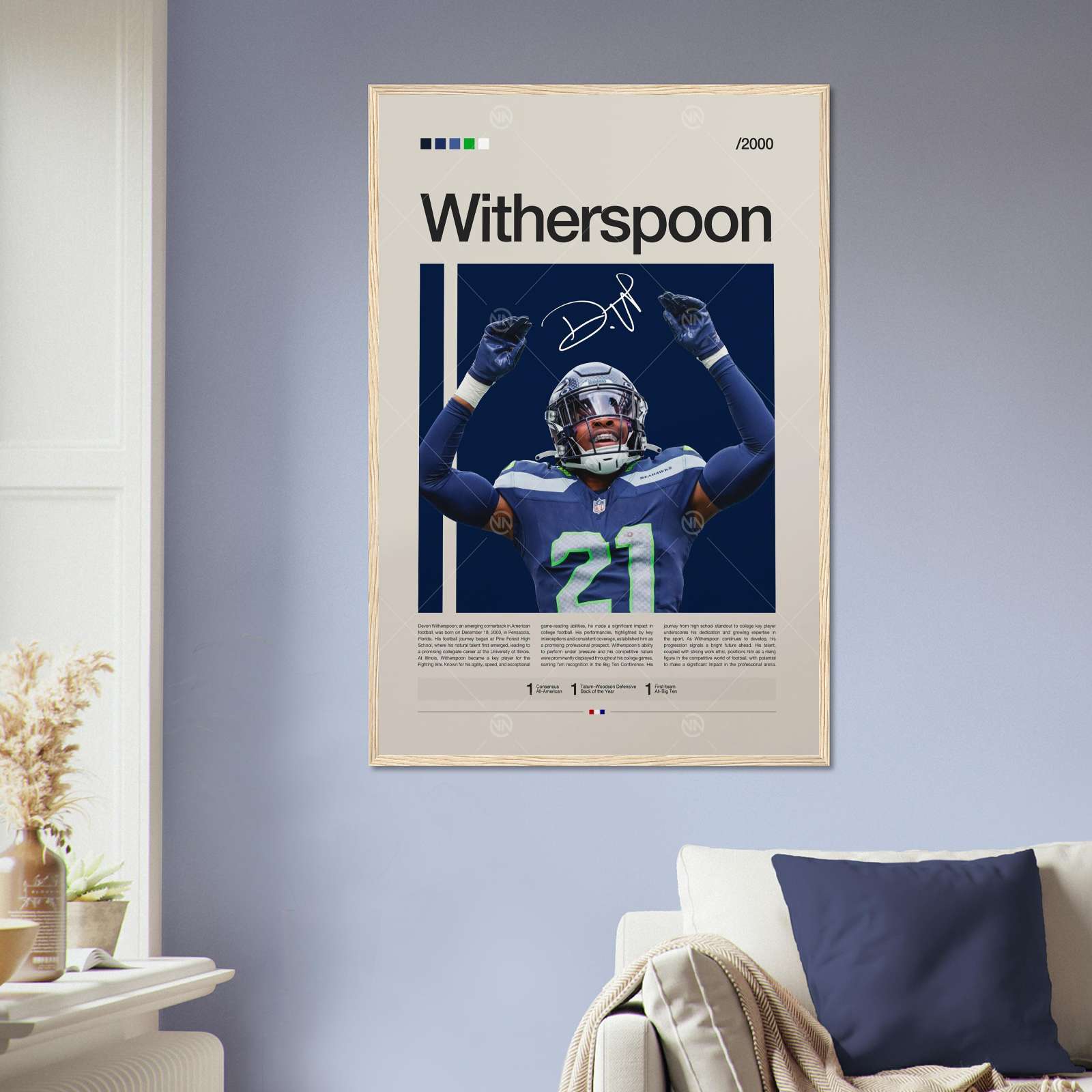 Devon Witherspoon Poster, Sports Poster, Football Poster, Sports ...