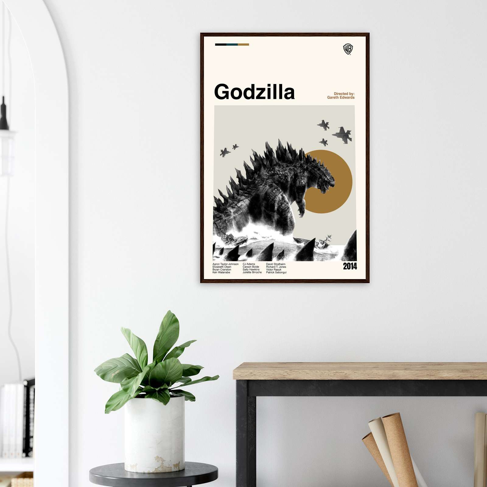 Godzilla Movie Poster, Godzilla Wall Art, Mid Century Modern Art ...