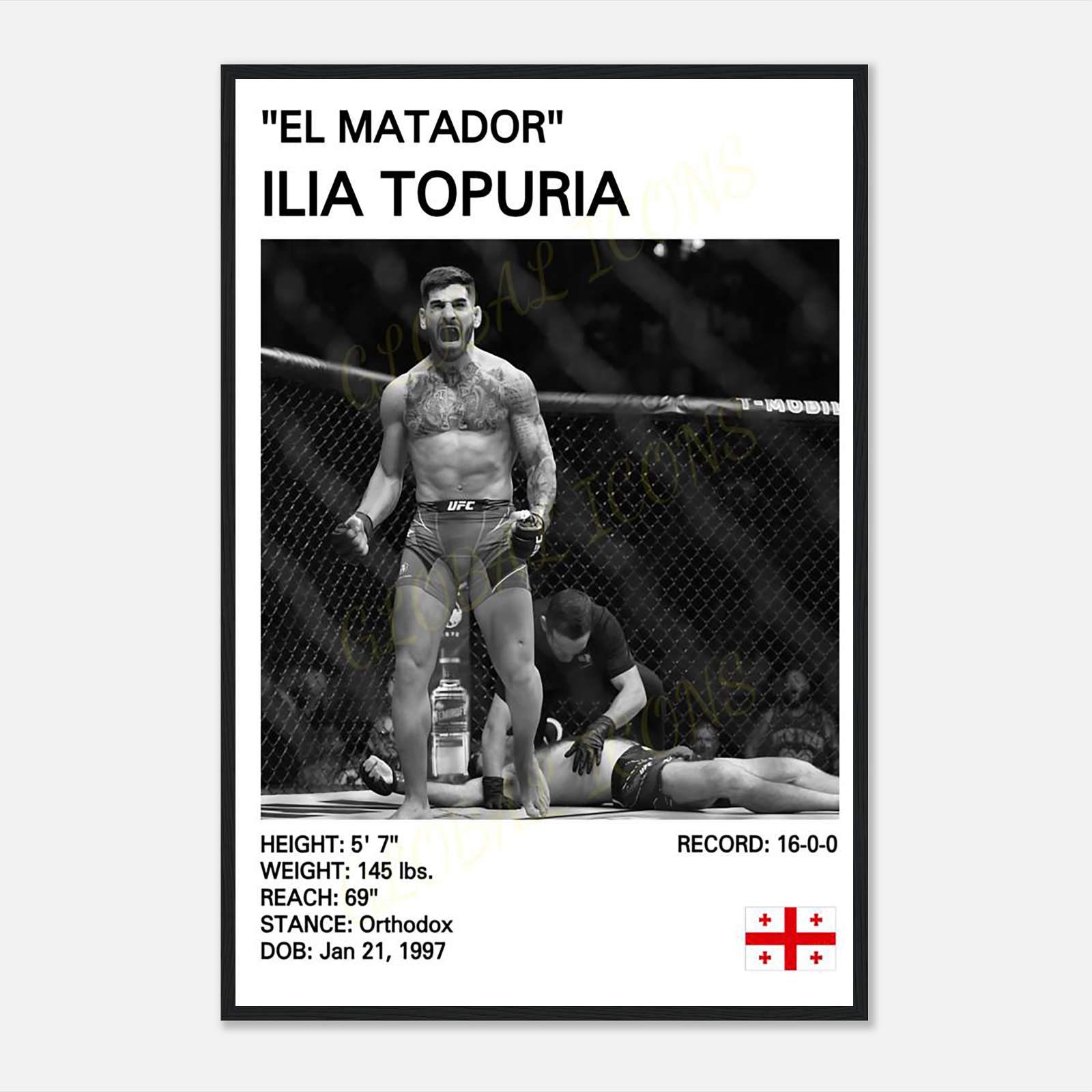 Topperia Ilia Topuria Poster, Ilia Topuria Print, Mma Poster, Full-Size Poster ...