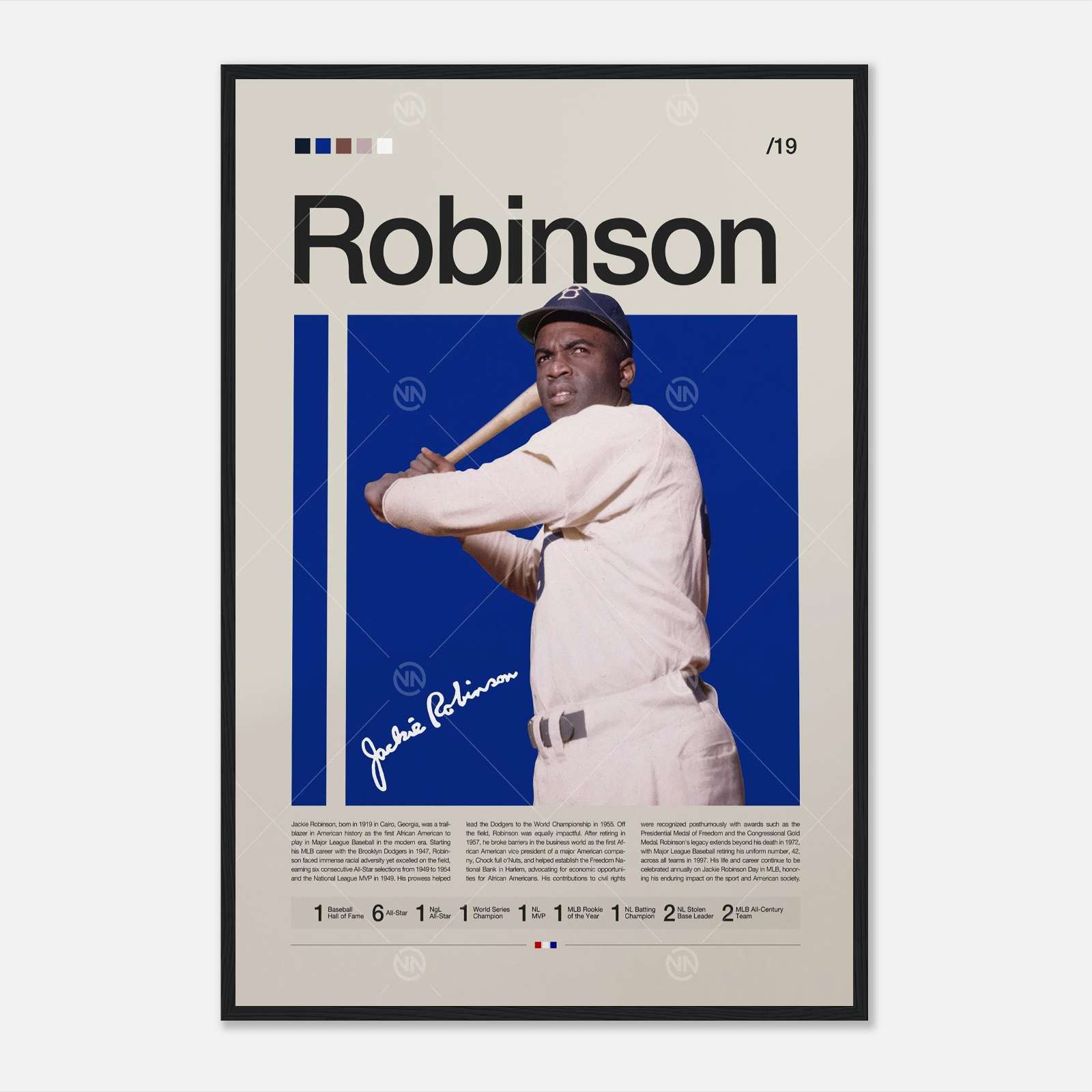 Jackie Robinson Poster, Sports Poster, Baseball Poster, Full-Size ...