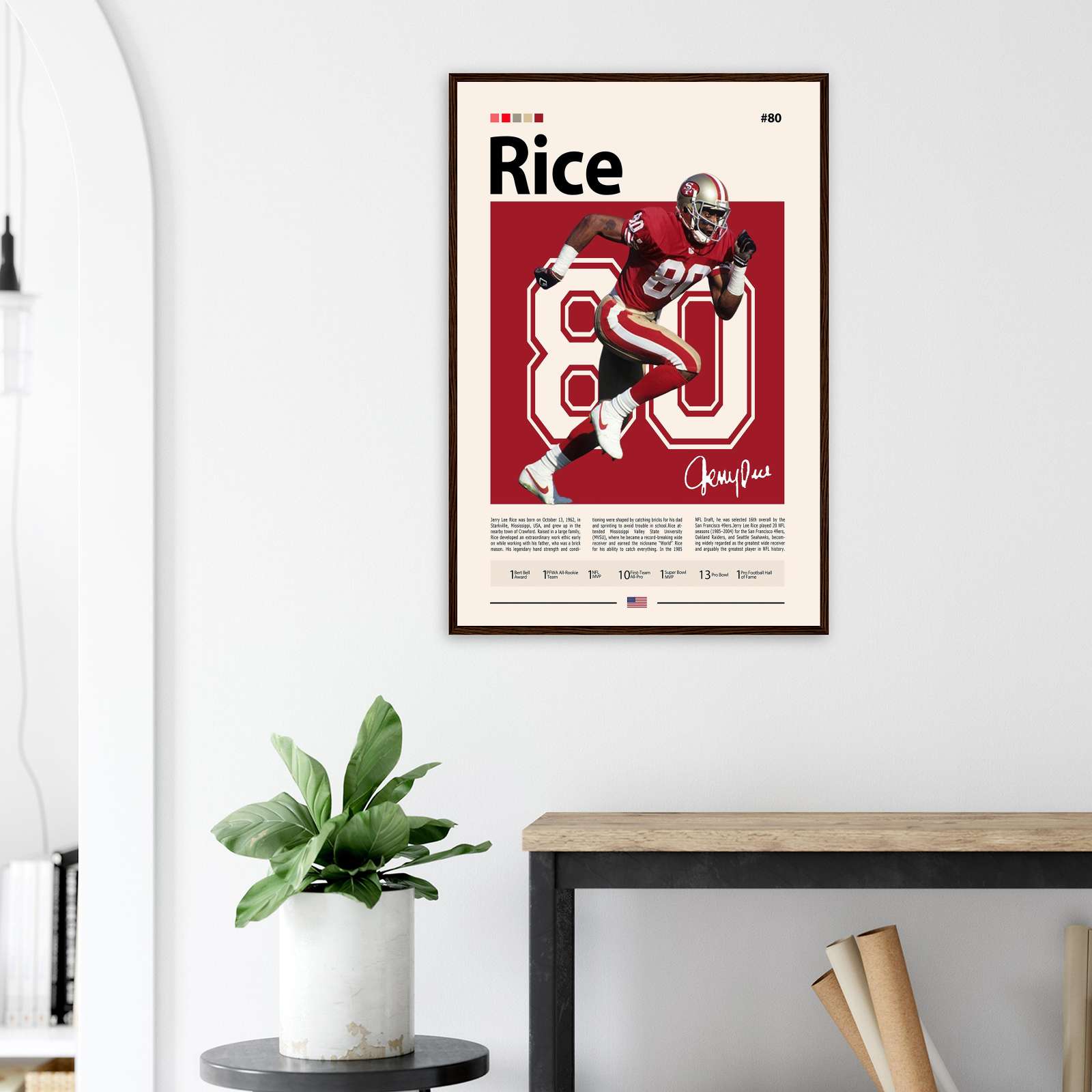 Jerry Rice Poster, Sports Poster, American Football Poster, Football ...