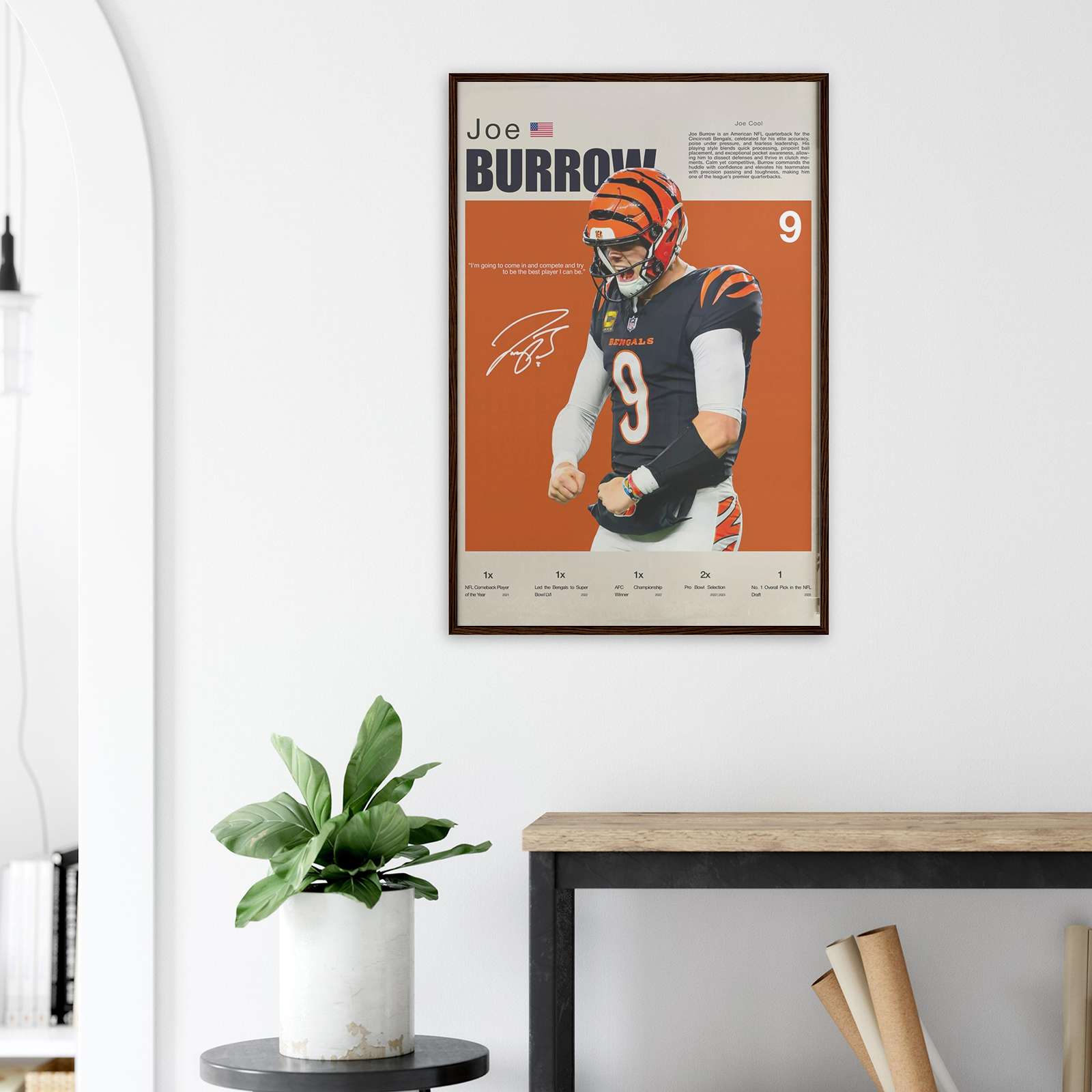 Joe Burrow Poster, American Football Poster, Football Poster, Full-Size ...