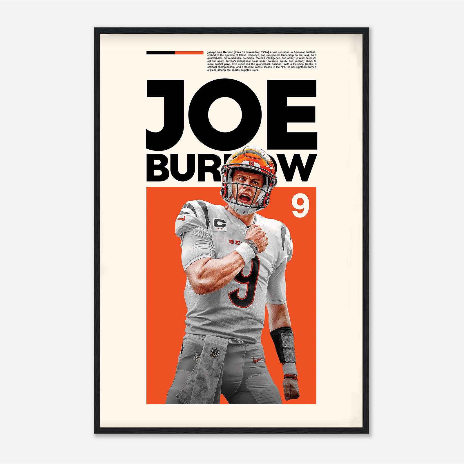 Joe Burrow Poster, Sports Poster, Football Fan Gift Idea, Full-Size ...