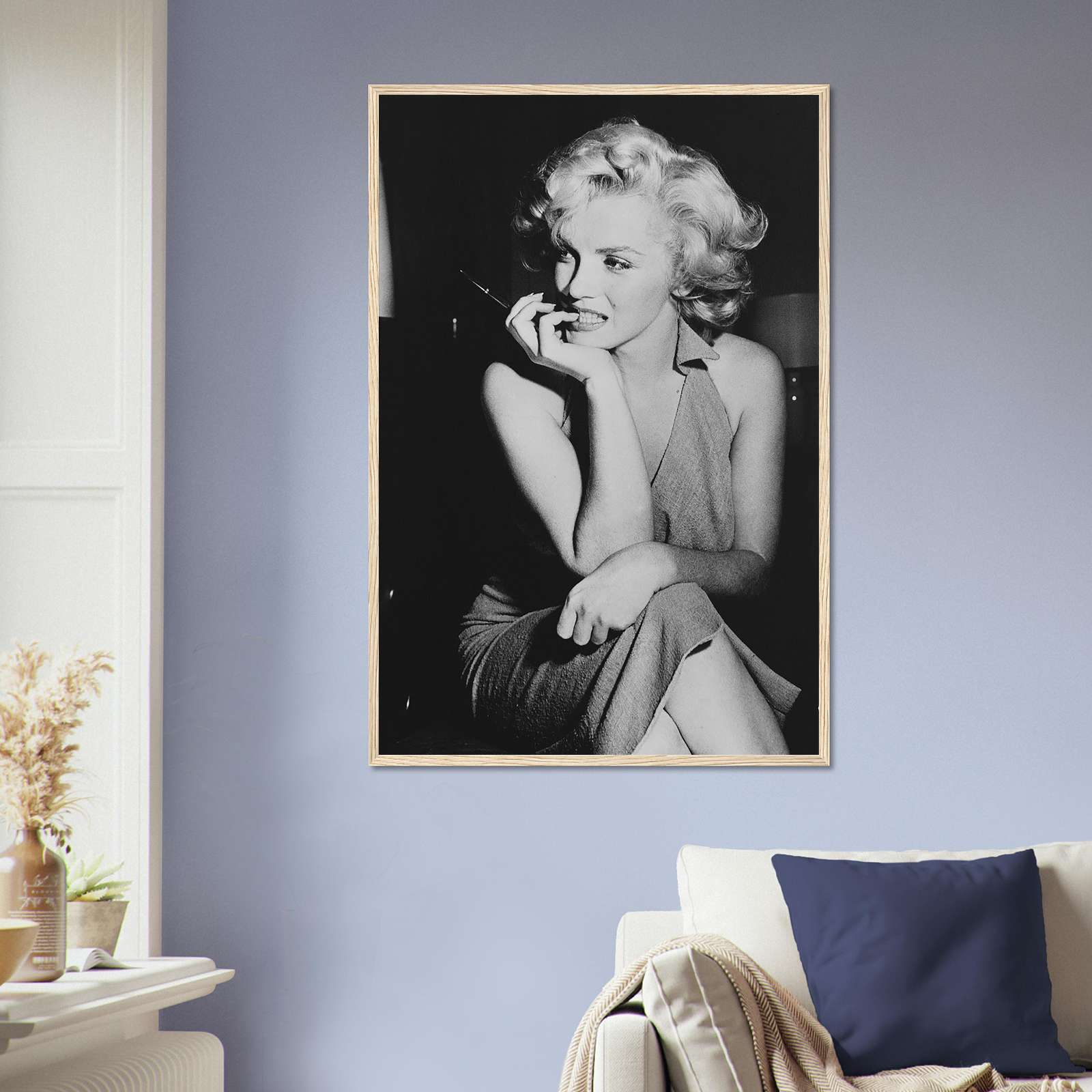 Marilyn Monroe Poster Black And White Canvas Wall Art, Full-Size Poster ...