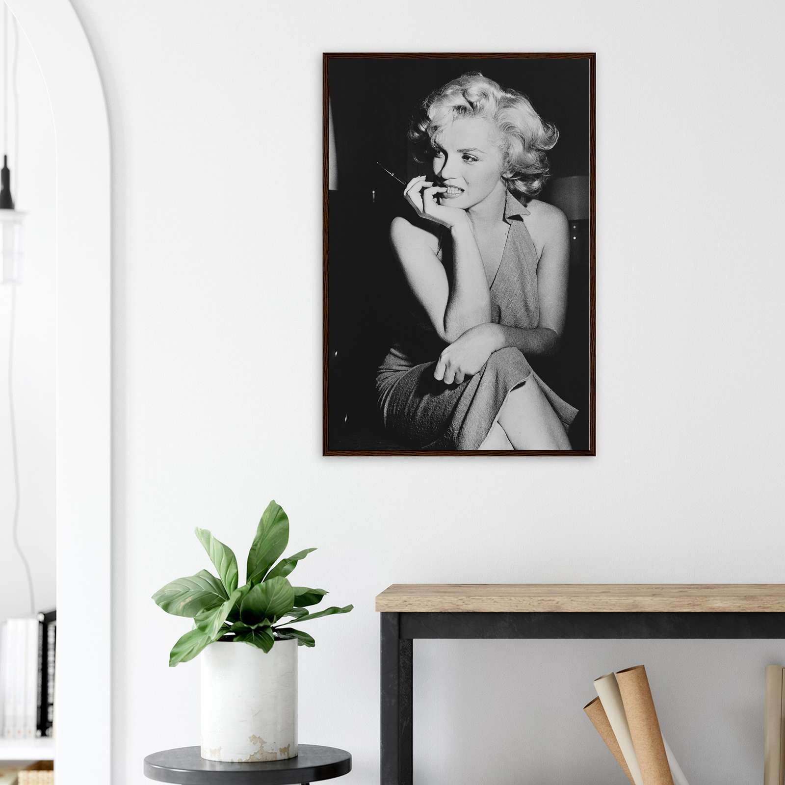 Marilyn Monroe Poster Black And White Canvas Wall Art, Full-Size Poster ...