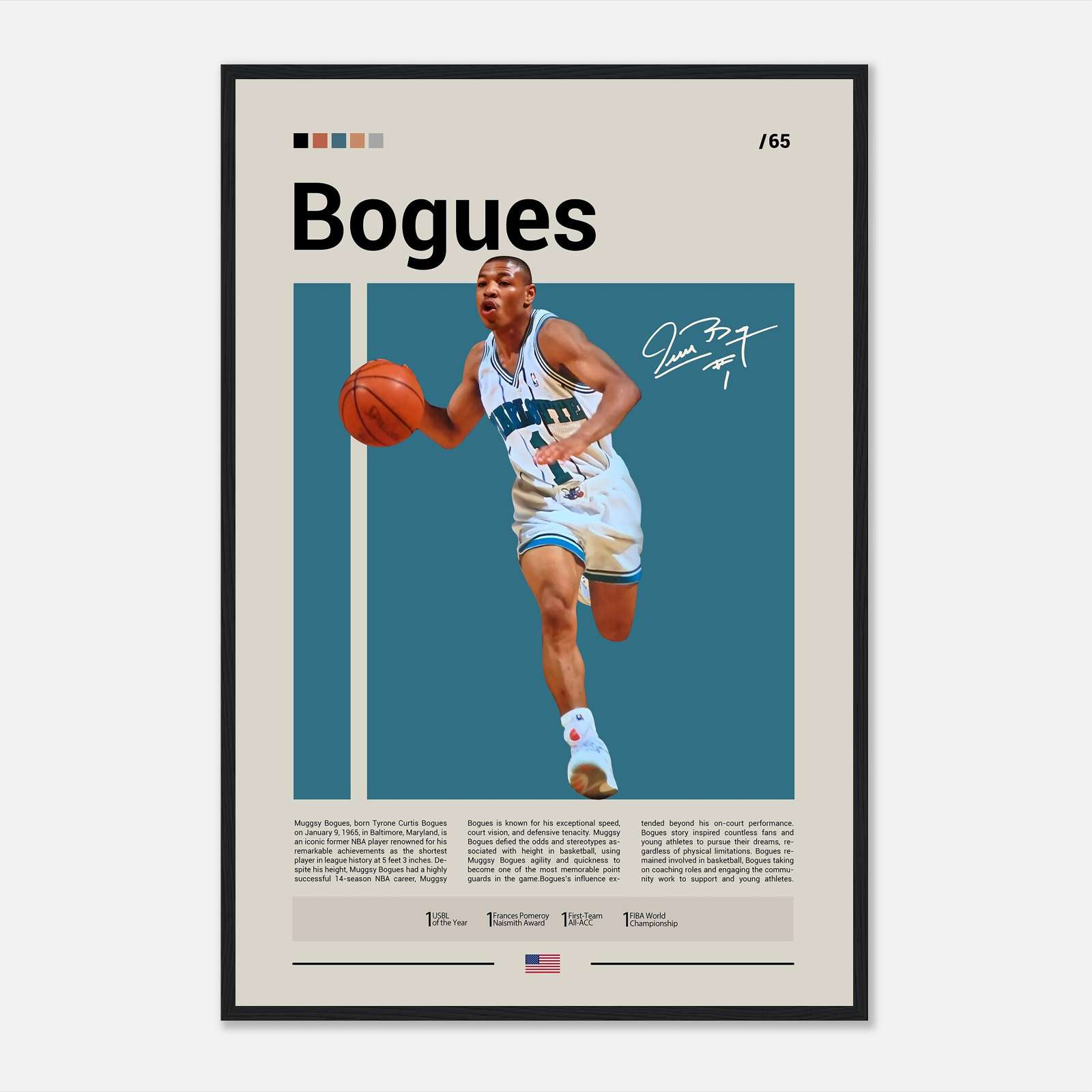 Muggsy Bogues Poster, Basketball Poster, Sport Poster, Full-Size Poster ...