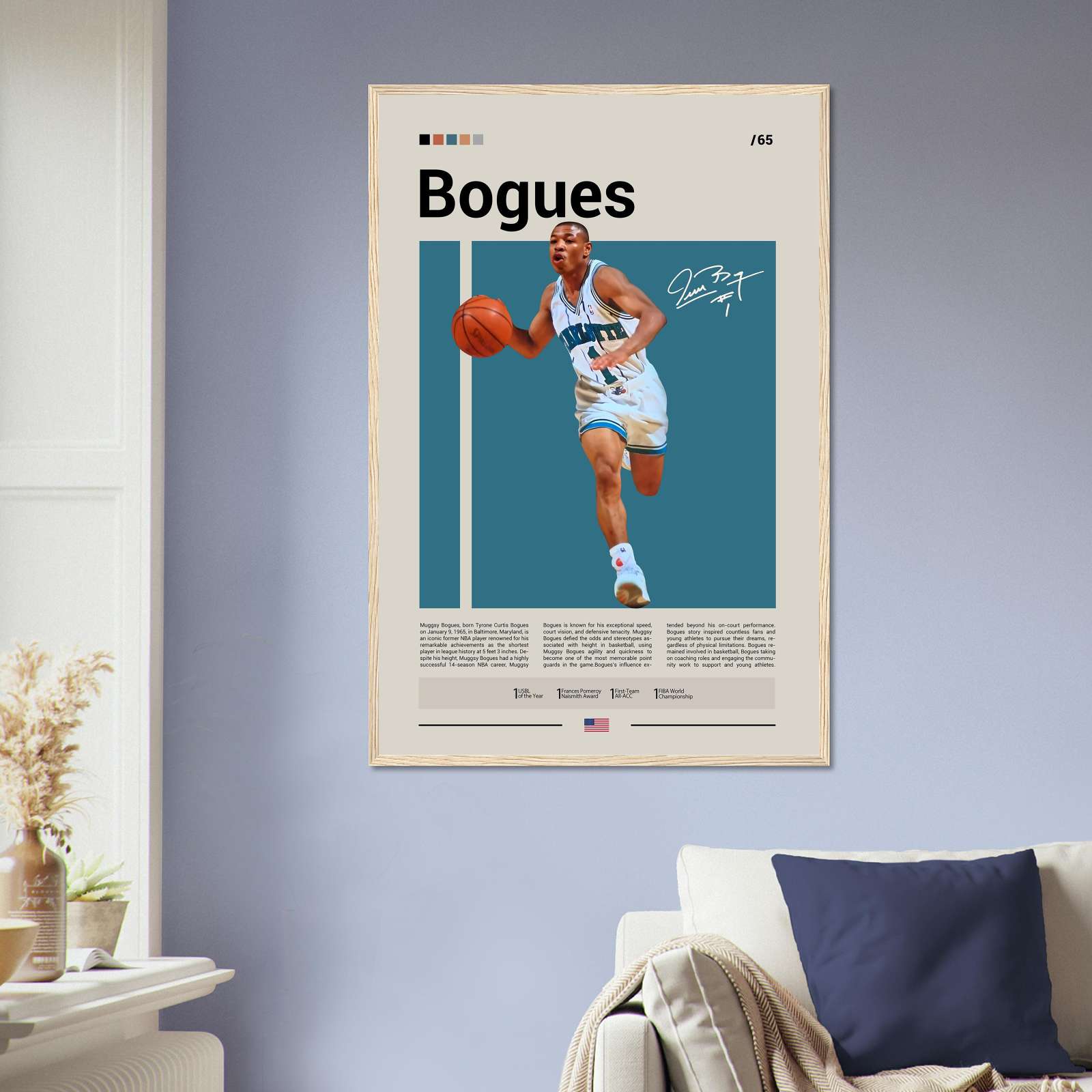 Muggsy Bogues Poster, Basketball Poster, Sport Poster, Full-Size Poster ...