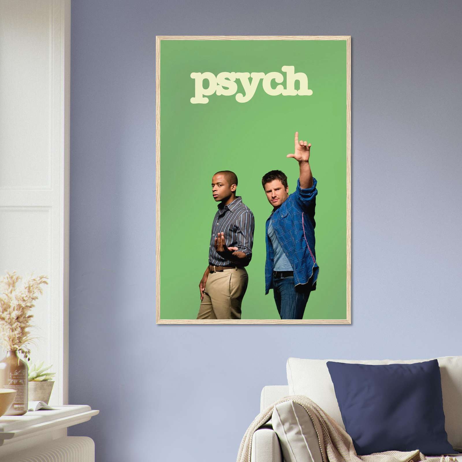 Psych Tv Series Poster, Vintage Film Poster, Shawn Spencer, Gus, James ...