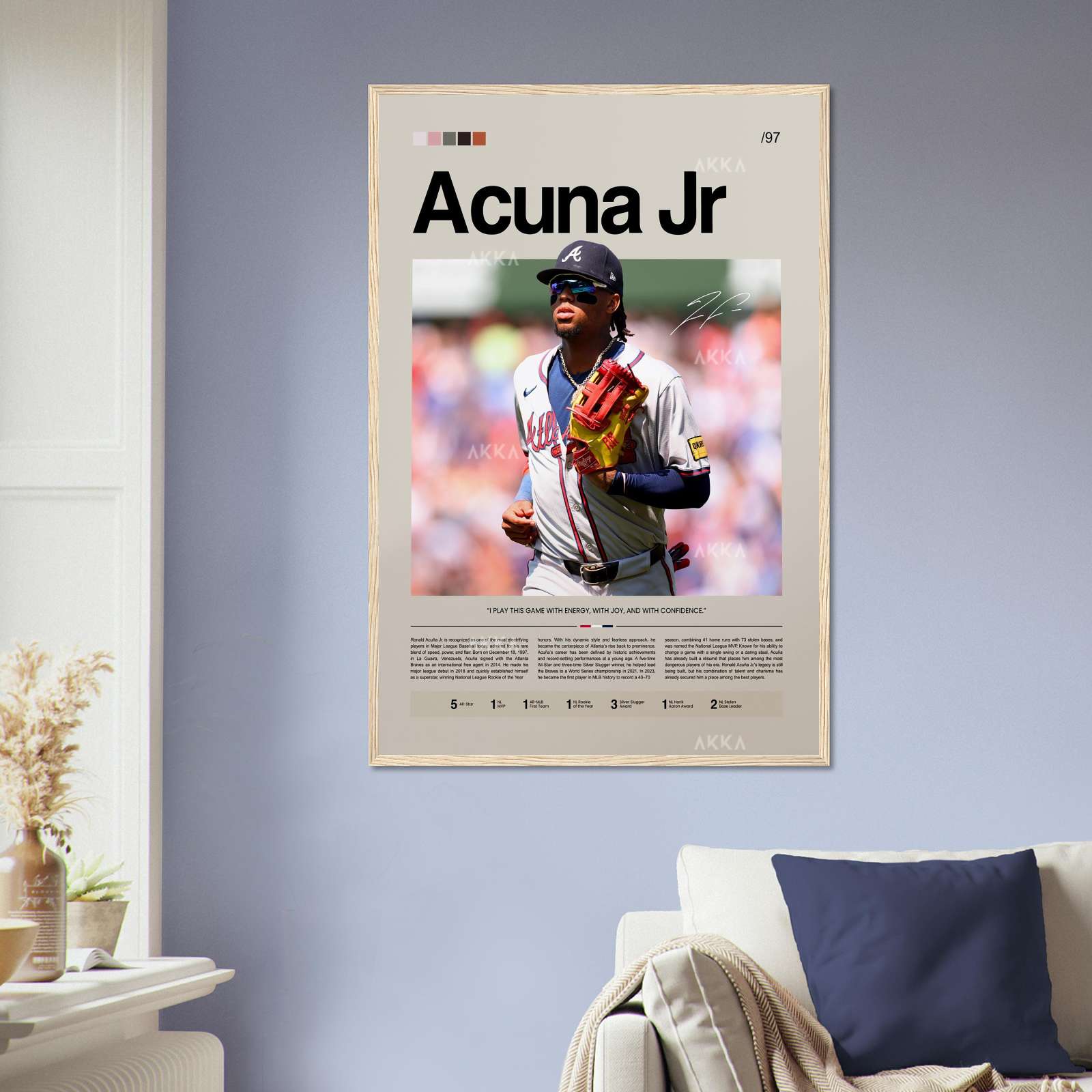 Ronald Acuna Jr. Poster, Sports Poster, Baseball Poster 1, Full-Size ...