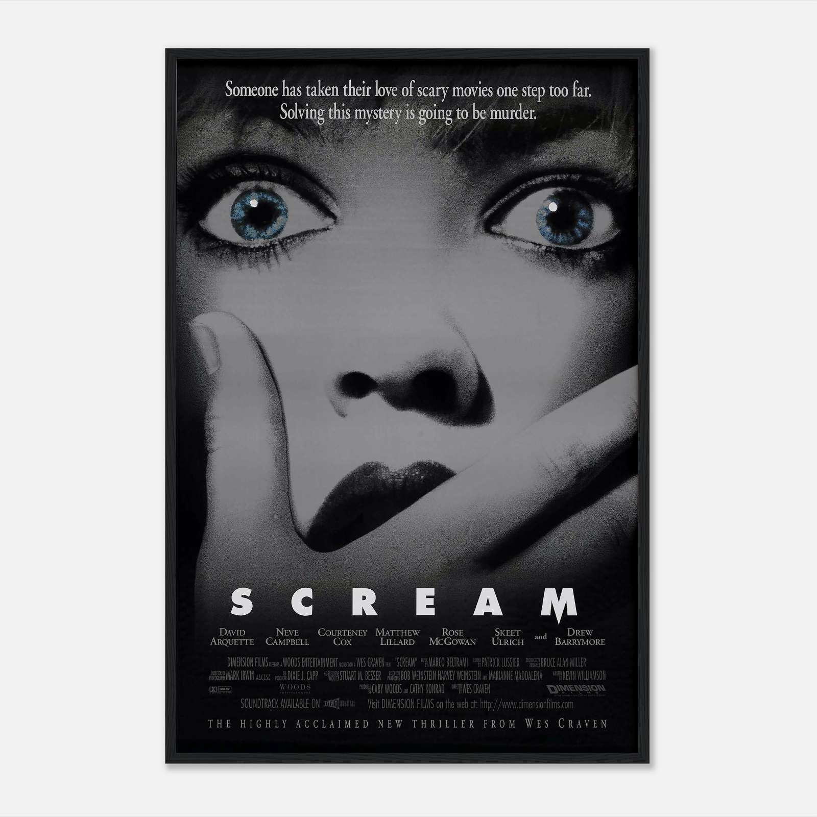thumbnail interactive-video image 1 of Scream Movie Poster (1996) – 24x36 Inches, Brand New, Unframed 1 of 5