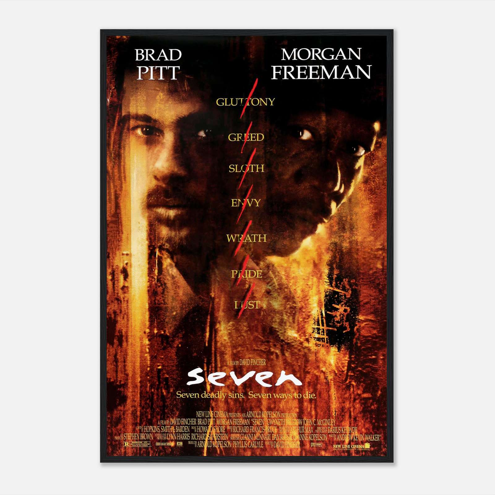 Se7En Movie Poster, Vintage Movie Poster, Tv Series Poster, FullSize