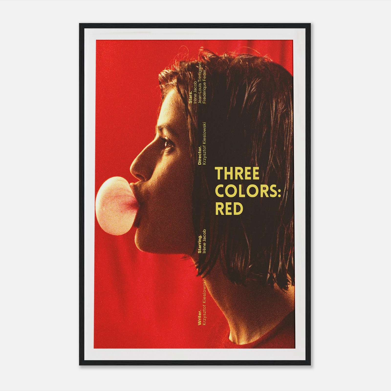 Three Colors Red Movie Poster, Vintage Movie Poster, Full-Size Poster ...