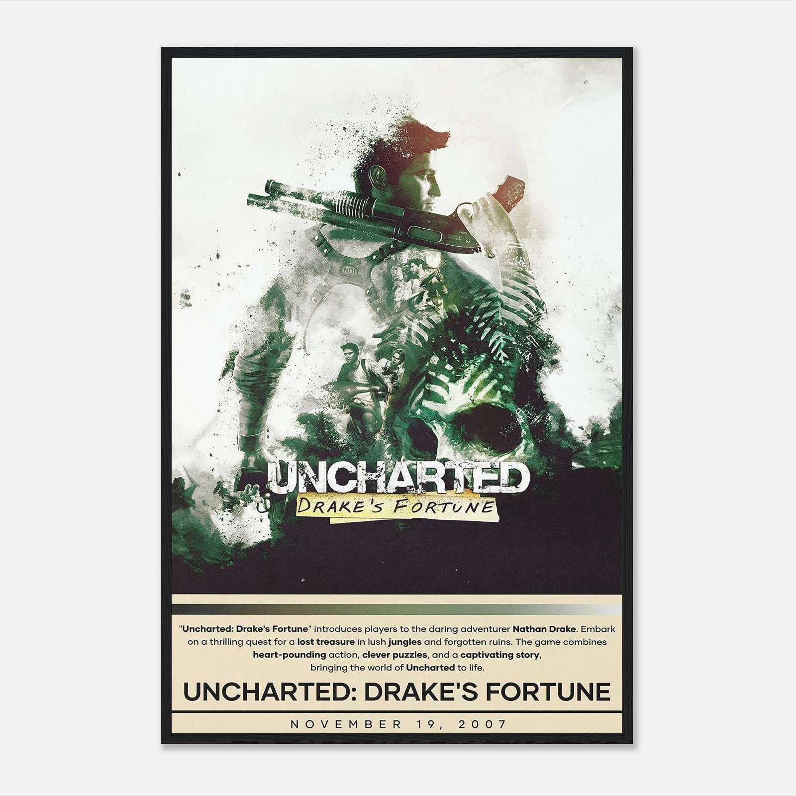 Uncharted Drake'S Fortune Poster, Video Game Poster, Gaming Room Poster ...