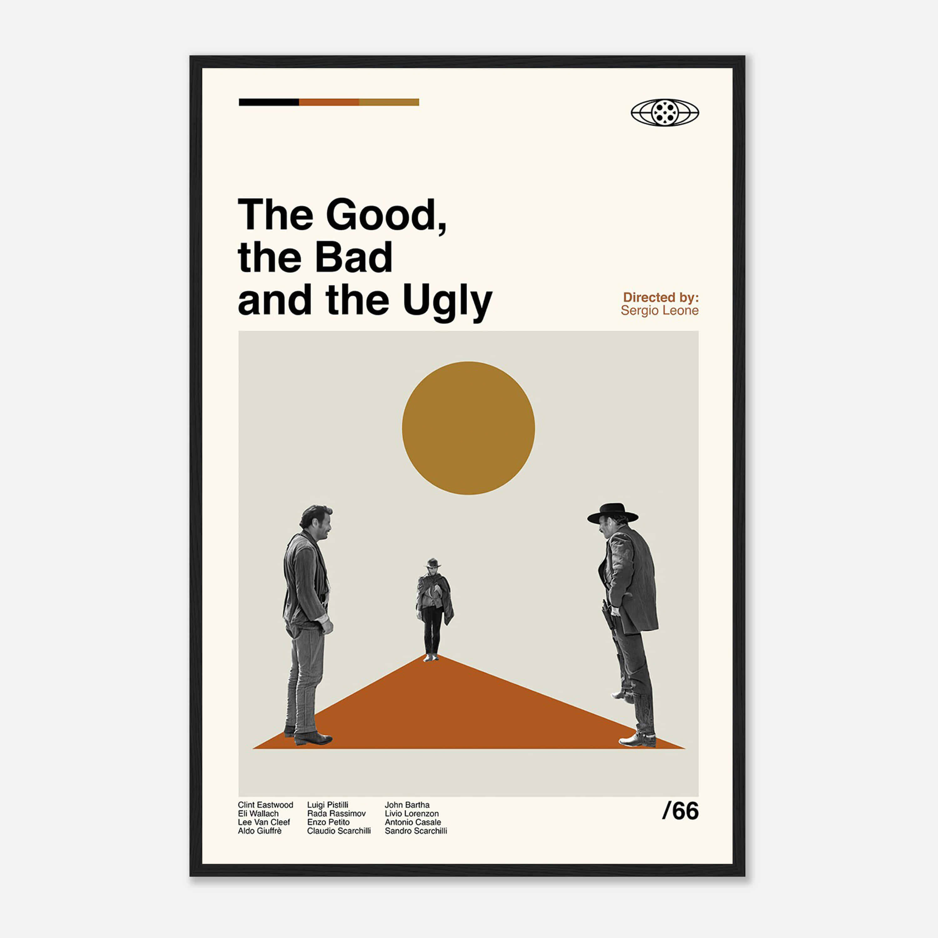 thumbnail interactive-video image 1 of Vintage Japanese Style 'The Good, The Bad And The Ugly' Movie Poster - A3 Print, UK Origin 1 of 2