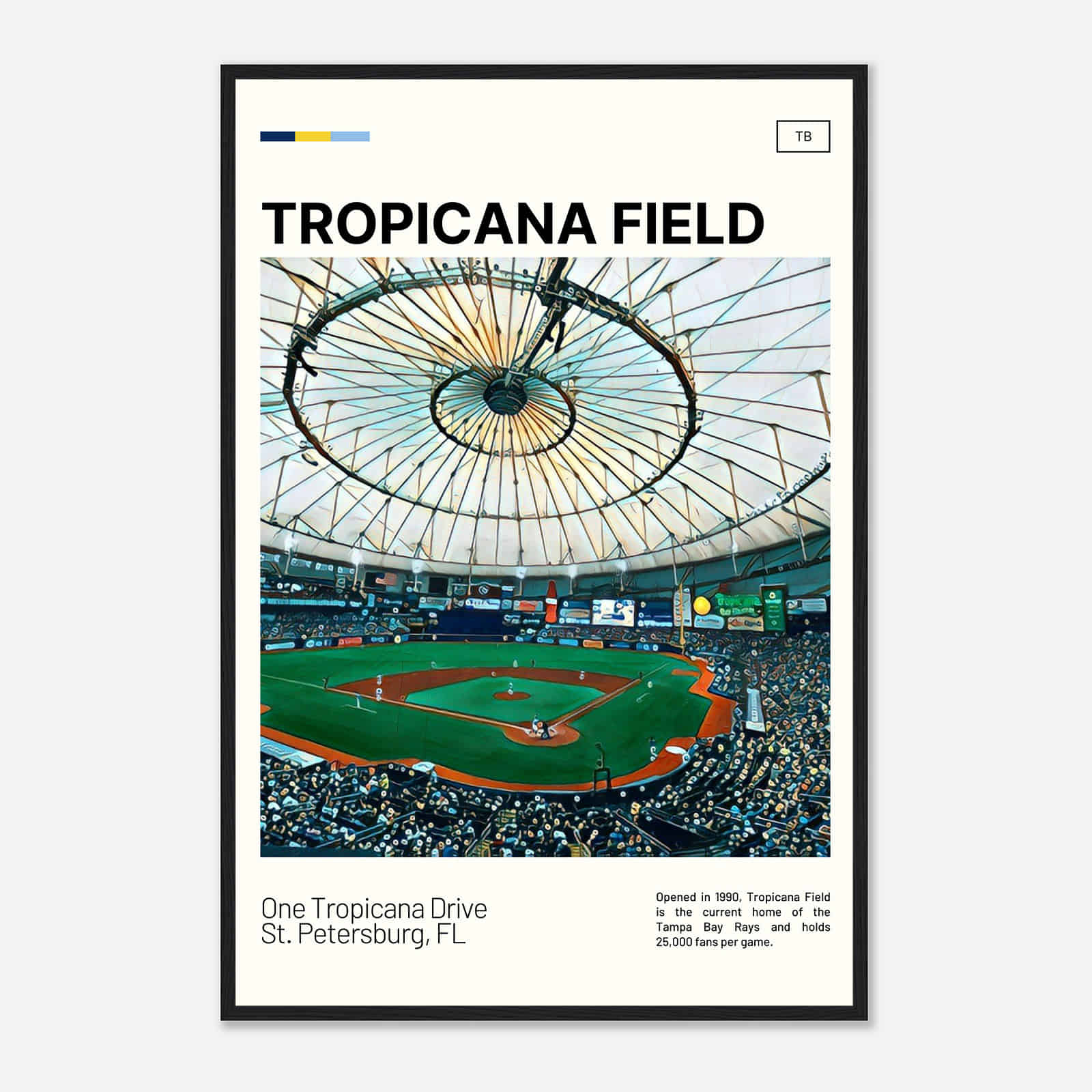  Tropicana Field Digital Oil Painting Poster Print - Citiesbox Illustration 