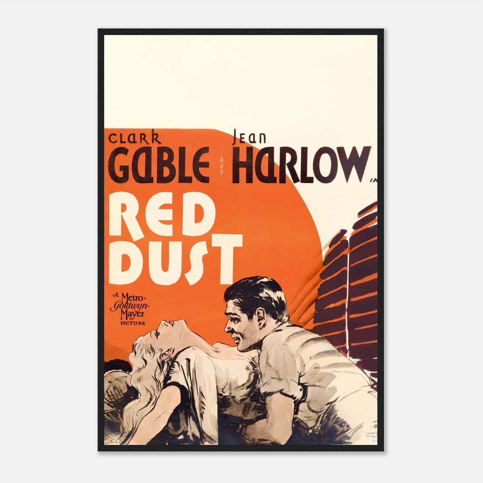 Red Dust 1932 Movie Poster Print Citiesbox Red Dust 1932 Movie Poster Print Citiesbox