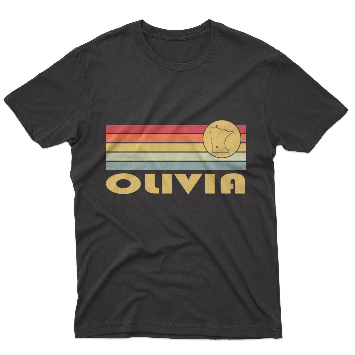 Olivia Minnesota MN Vintage Sunset Shirt, Olivia Retro T Shirt Citiesbox